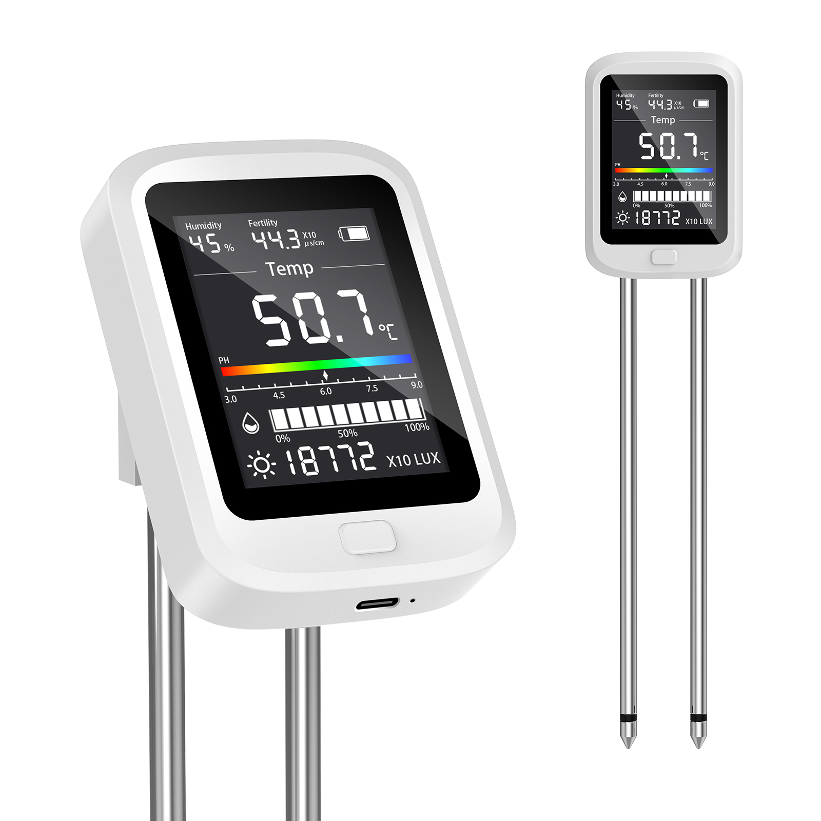 Moisture Meter Plant - Alat Ukur Kelembapan Tanah 6-in-1, Higrometer