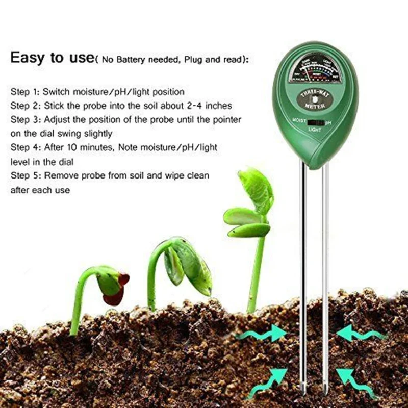 Alat Ukur PH Taman 3in1, Pengu - Moisture Meter Plant ulasan dan harga