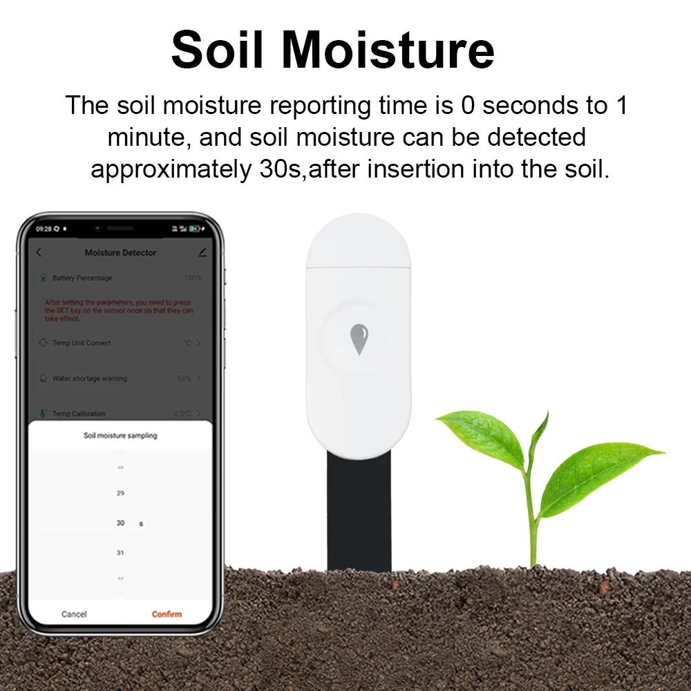 Tuya Zigbee Detektor Kelembapa - Moisture Meter Plant ulasan dan harga