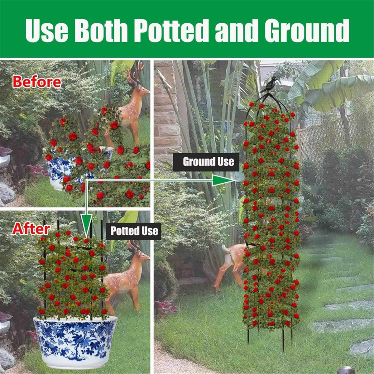 AT16 Trellis Obelisk Tanaman M - Gardening Tools B&M ulasan dan harga